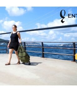 MİLA Model Sessiz 6 Teker, Merdiven Çıkabilen, Katlanabilir Alışveriş ve Seyahat Çantası-Yeşil